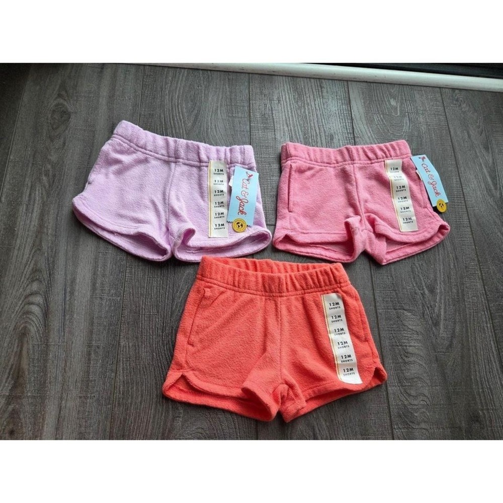 Cat and jack baby girl shorts lot 12 mos